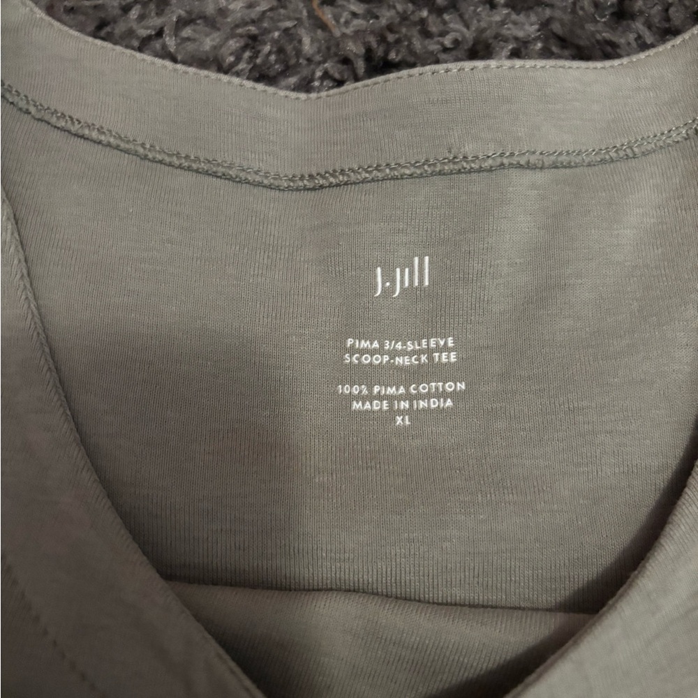 J Jill Pima 3/4 Sleeve Scoop Neck Tee - Picture 2 of 3